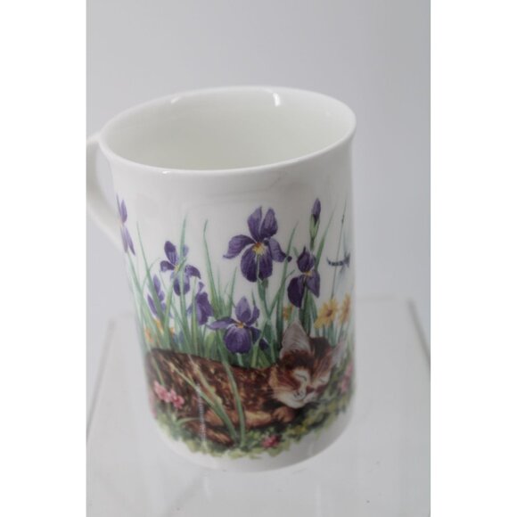 Golden Crown Tuxedo Cat Kitten Kitty Bone China Mug Cup Vintage 93732 - Picture 3 of 6